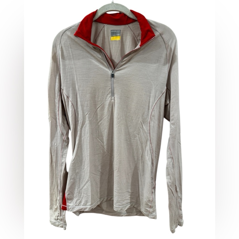 Icebreaker men’s bodyfit+ merino wool 150 quarter zip base layer size M